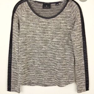 Scotch and soda leather trimmed sweater